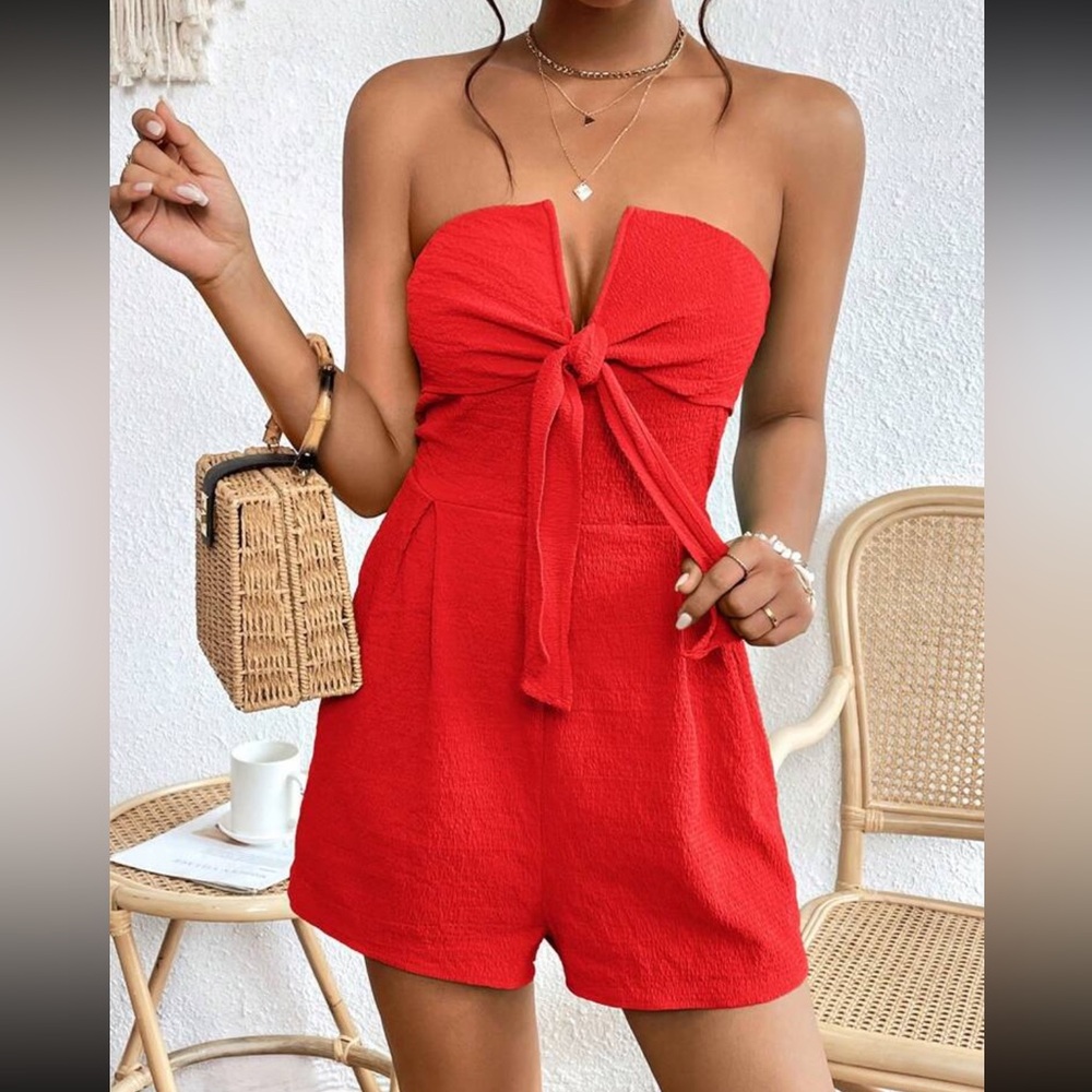 SHEIN RED Romper - L NWT
